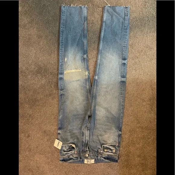 - Free people distressed knee with already edge bottoms