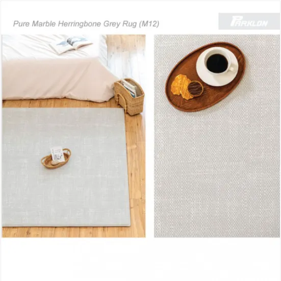 [1 Yr Local Warranty] Parklon PURE Marble Herringbone Grey Rug (Size M12)