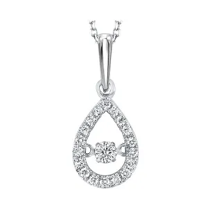 10KT White Gold & Diamond Classic Book Rhythm Of Love Neckwear Pendant  - 1/5 ctw