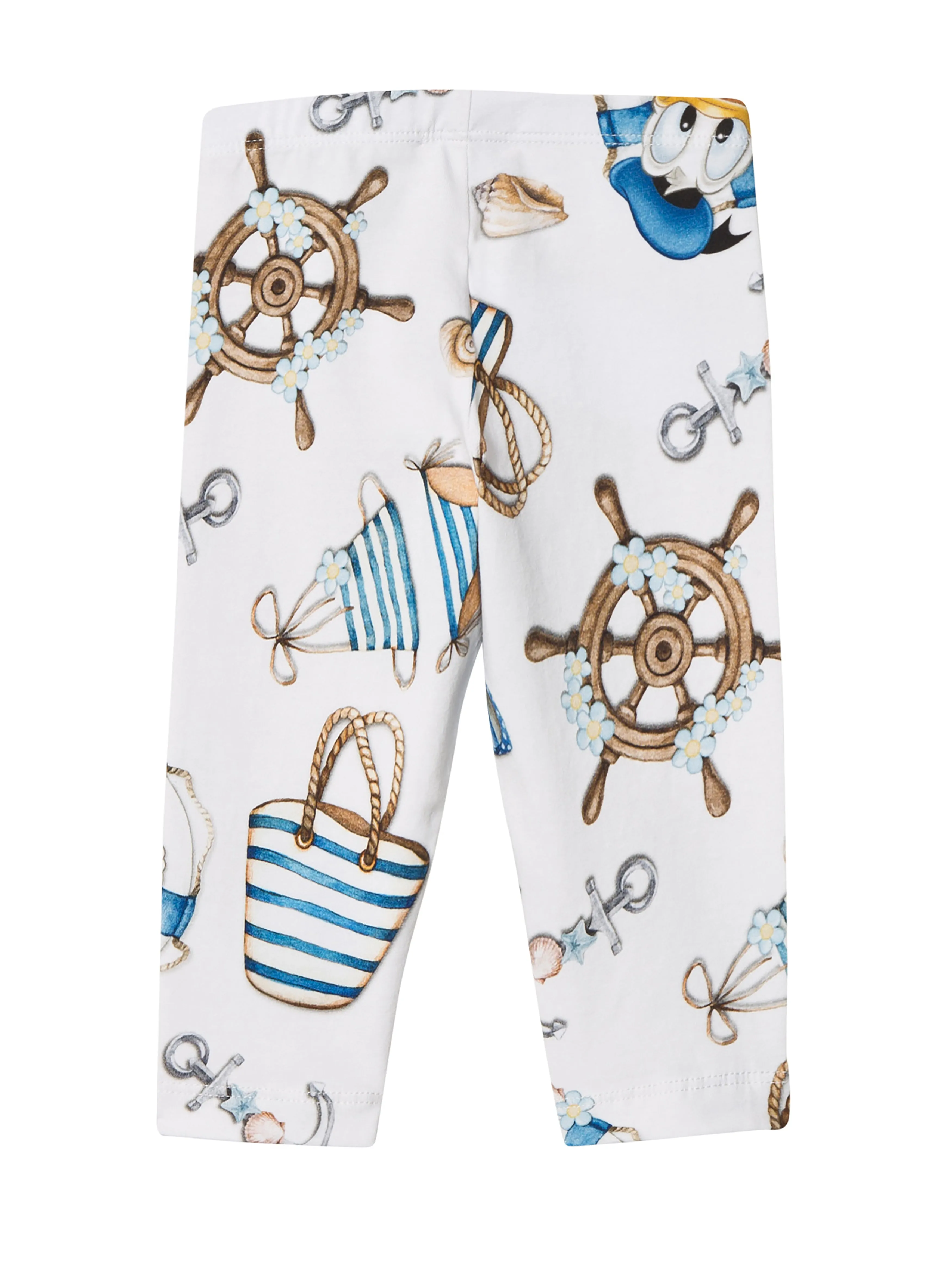[12-24m] Monnalisa Bebe White Donald Duck Sailor Print Leggings