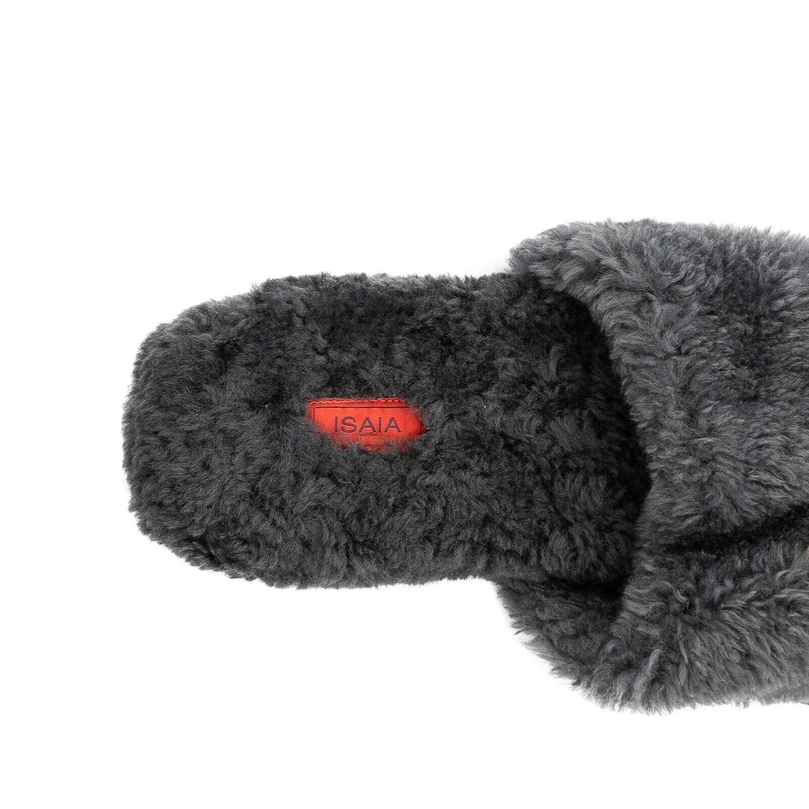 $1450 ISAIA NAPOLI Gray Mule Sabot Slippers Shoes in Shearling Fur 10 US / 9 UK