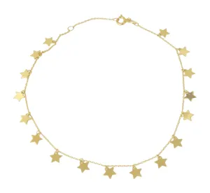 14K Y/G Multi-Star 10" Anklet*