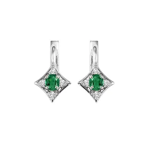 14KT White Gold & Diamond Classic Book Color Ensembles Fashion Earrings  - 1/10 ctw