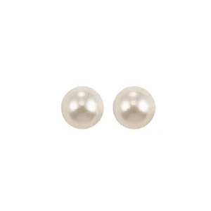 14KT White Gold Classic Book Akoya Pearl Stud Earrings