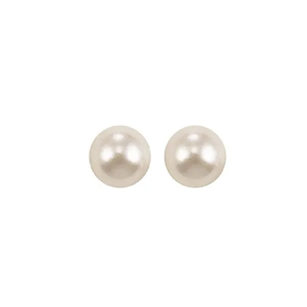14KT White Gold Classic Book Akoya Pearl Stud Earrings