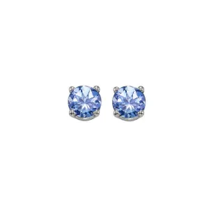 14KT White Gold Classic Book Color Stud Earrings