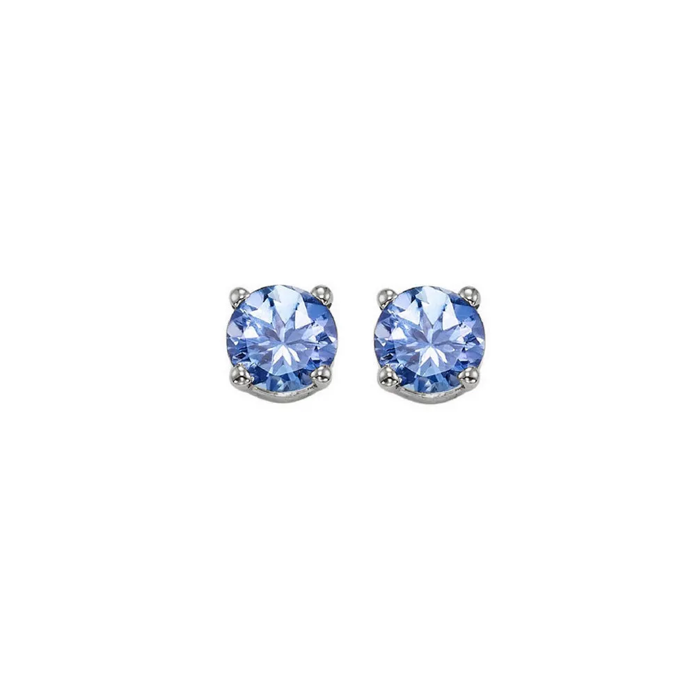 14KT White Gold Classic Book Color Stud Earrings