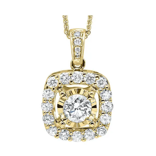 14KT Yellow Gold & Diamond Tru Reflection Neckwear Pendant  - 1/10 ctw
