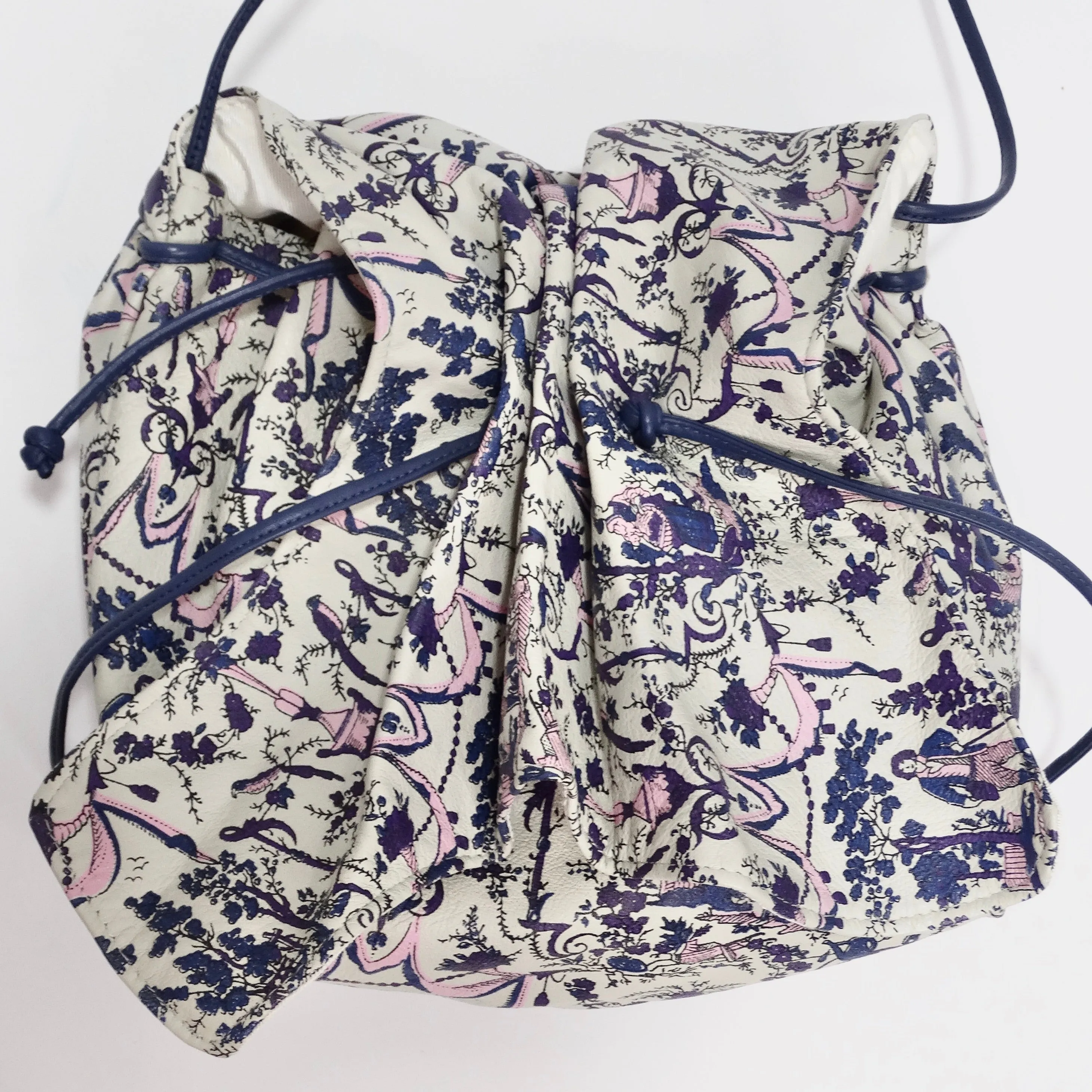 1980s Carlos Falchi Drawstring Crossbody Bag