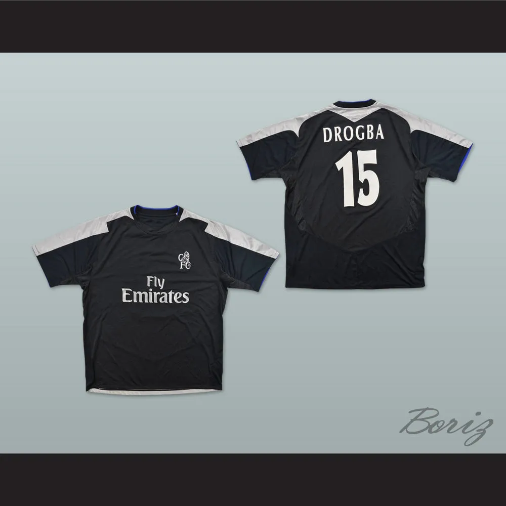 2004-2005 Drogba 15 Chelsea London FC Black Soccer Jersey