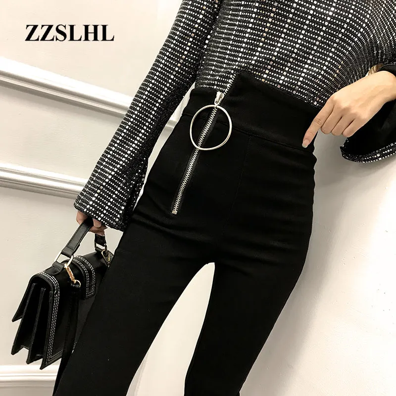2020 Spring Leggings Women's Stretch Magic Pants Slim Fit All-match Irregular Zipper High Waist Pencil Pants Plus Size Women
