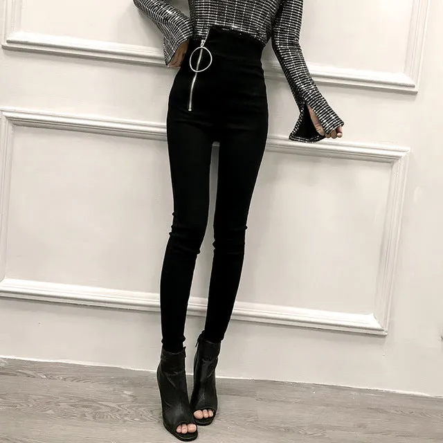 2020 Spring Leggings Women's Stretch Magic Pants Slim Fit All-match Irregular Zipper High Waist Pencil Pants Plus Size Women