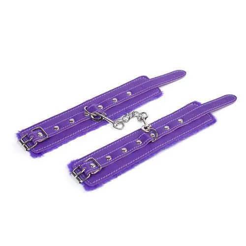 2322M      Purple Fur Lined Wrist or Ankle Cuffs - LAST CHANCE - Final Closeout!