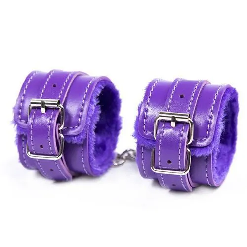 2322M      Purple Fur Lined Wrist or Ankle Cuffs - LAST CHANCE - Final Closeout!