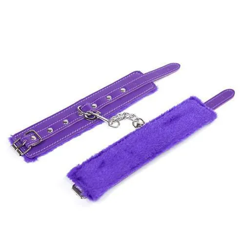 2322M      Purple Fur Lined Wrist or Ankle Cuffs - LAST CHANCE - Final Closeout!