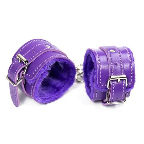 2322M      Purple Fur Lined Wrist or Ankle Cuffs - LAST CHANCE - Final Closeout!