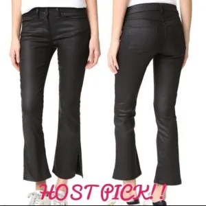 3x1 W2 Split Bell Crop Jeans Jet Coated Denim Jean