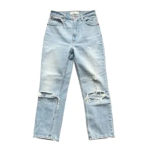 Abercrombie &amp; Fitch Curve Love High Rise Ankle Straight Denim Jeans Size 00