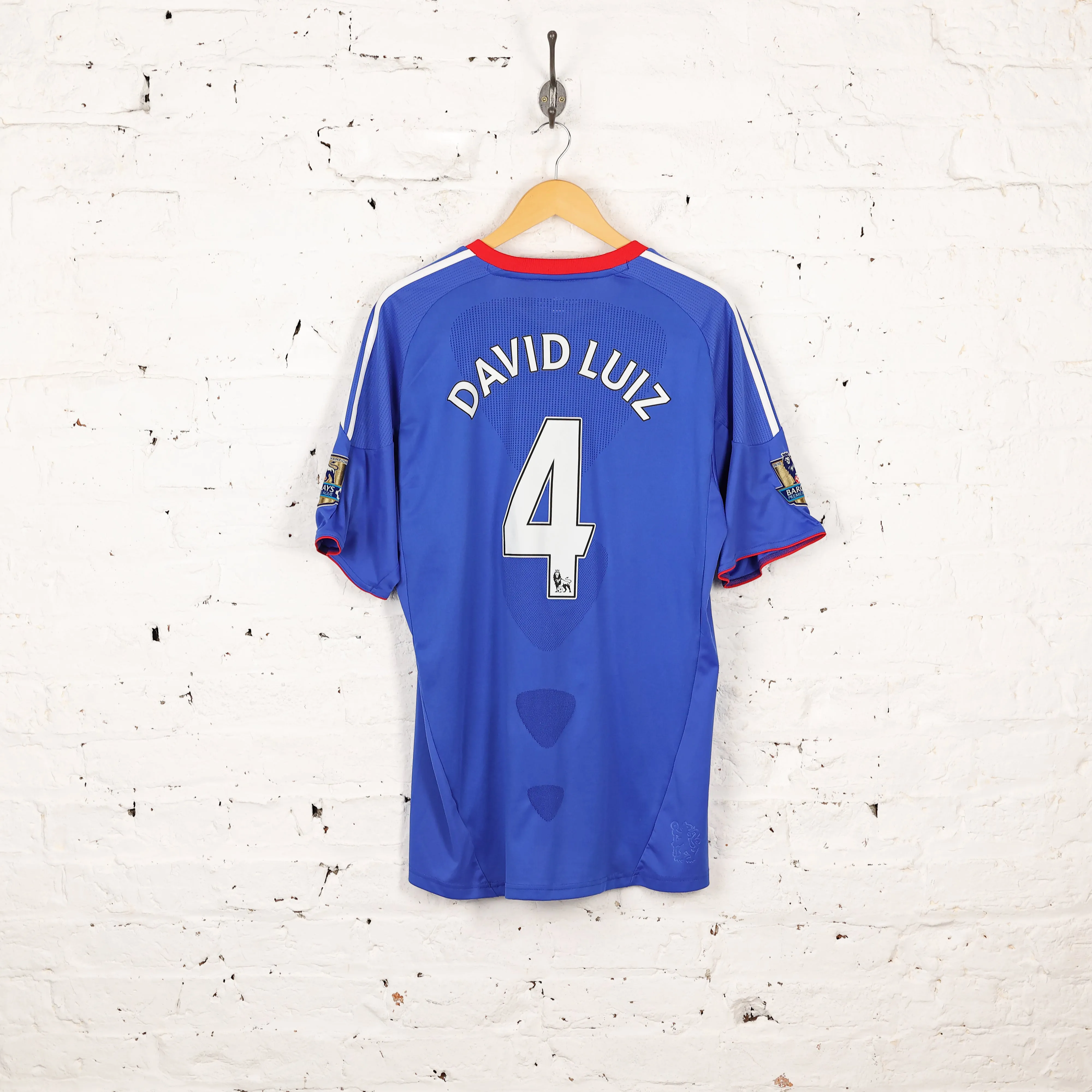 Adidas Chelsea 2010 David Luiz Home Football Shirt - Blue - L