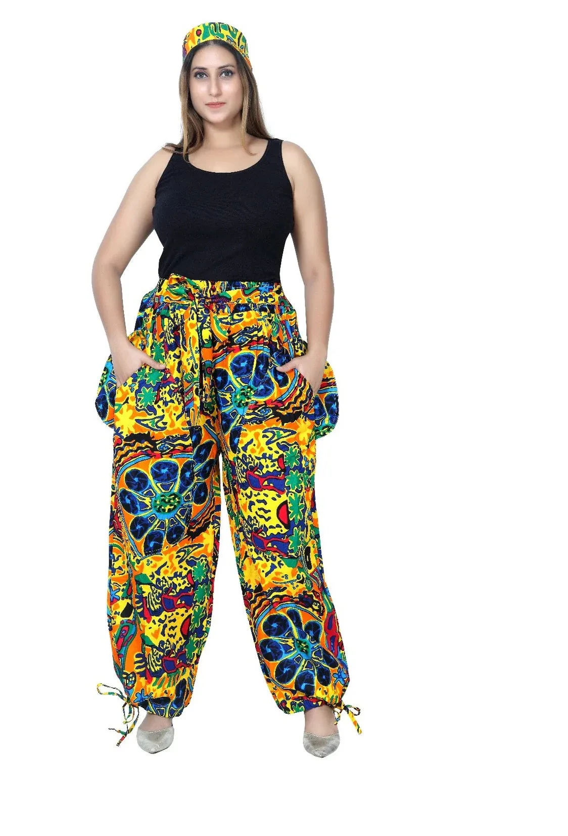 African Print Ankle Tie Pant