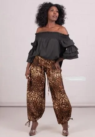 African Print Ankle Tie Pant