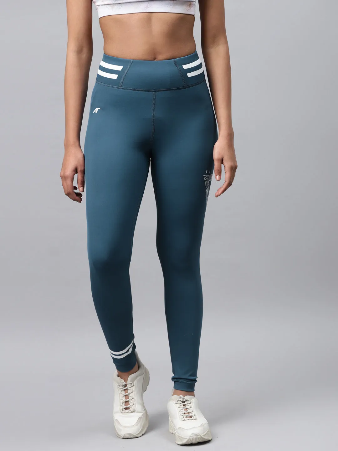 Alcis Women Blue Solid Tights
