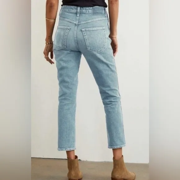 AMO Jeans Chelsea Crop Desire Wash Distressed Size 26 High Rise Revolve