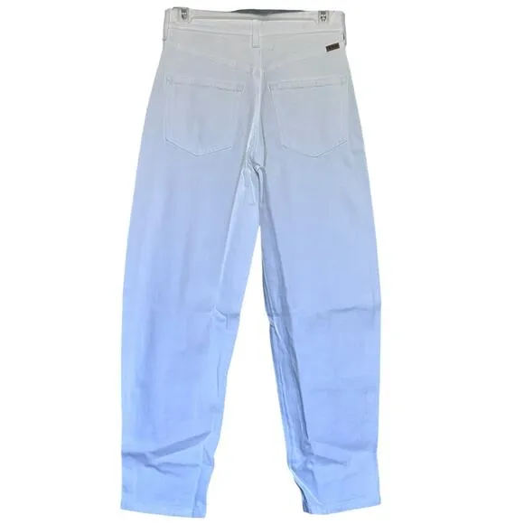 AYR The Beat Barrel Ankle Crop Jeans Tofu White-Size 23