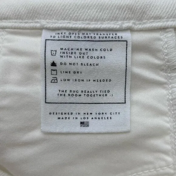 AYR The Beat Barrel Ankle Crop Jeans Tofu White-Size 23