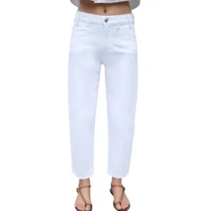 AYR The Beat Barrel Ankle Crop Jeans Tofu White-Size 23