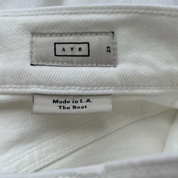 AYR The Beat Barrel Ankle Crop Jeans Tofu White-Size 23