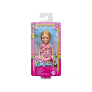 Barbie Chelsea Mini Pink Checkered Dress Dress Doll