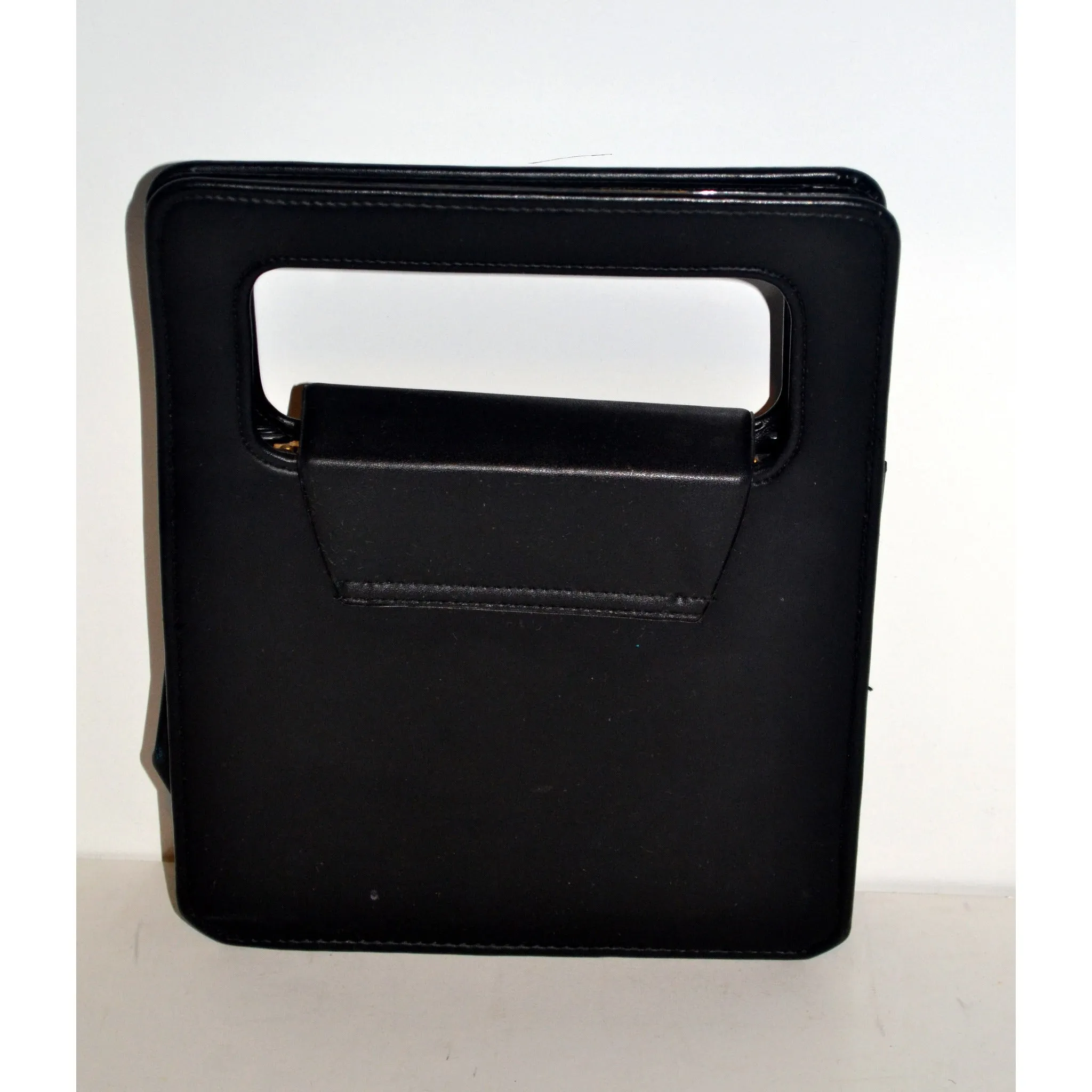 Black Vinyl Accordion Purse By Granada