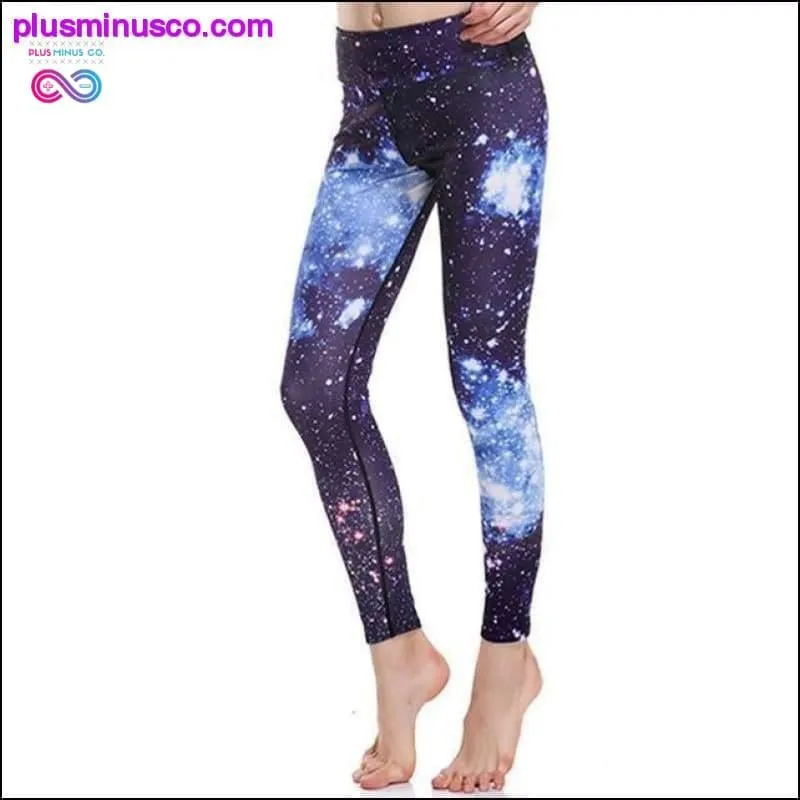 Blue Green Weed Leaf Prints Elastic Slim Fitness Workout