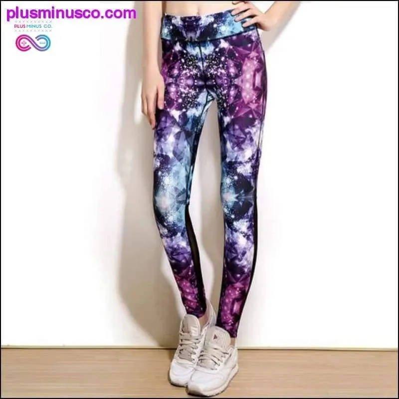 Blue Green Weed Leaf Prints Elastic Slim Fitness Workout