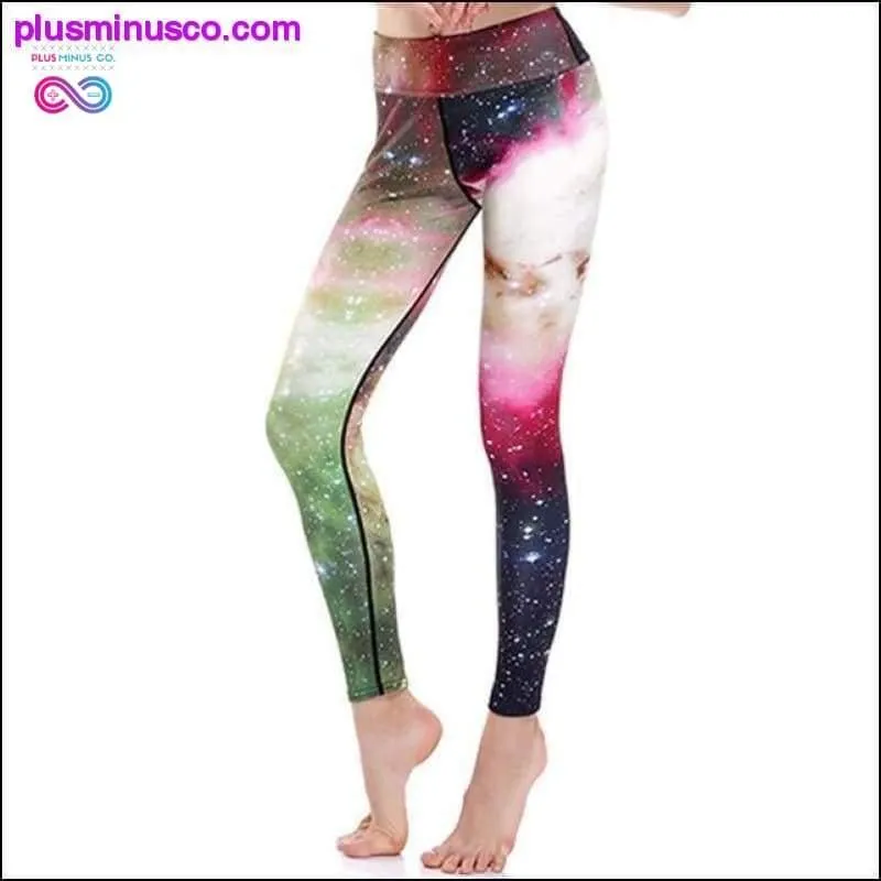 Blue Green Weed Leaf Prints Elastic Slim Fitness Workout