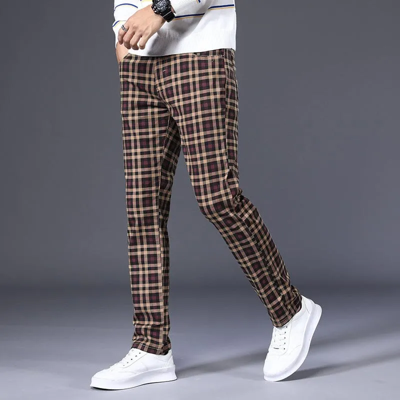 Calça Masculina Casual Xadrez