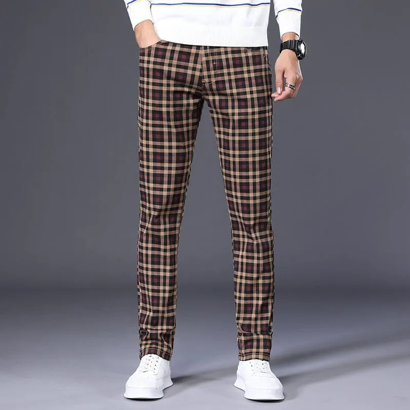 Calça Masculina Casual Xadrez