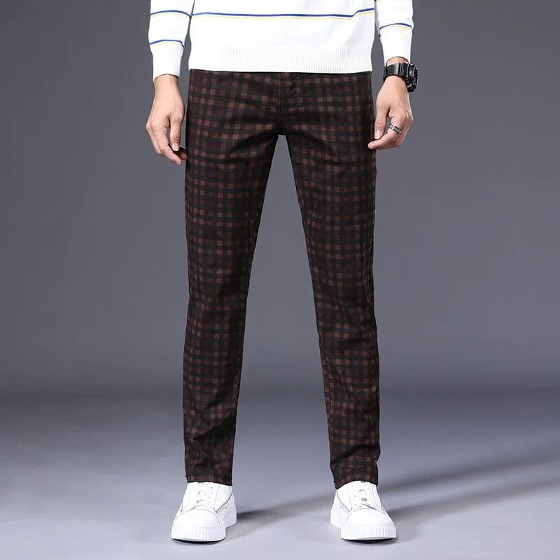 Calça Masculina Casual Xadrez