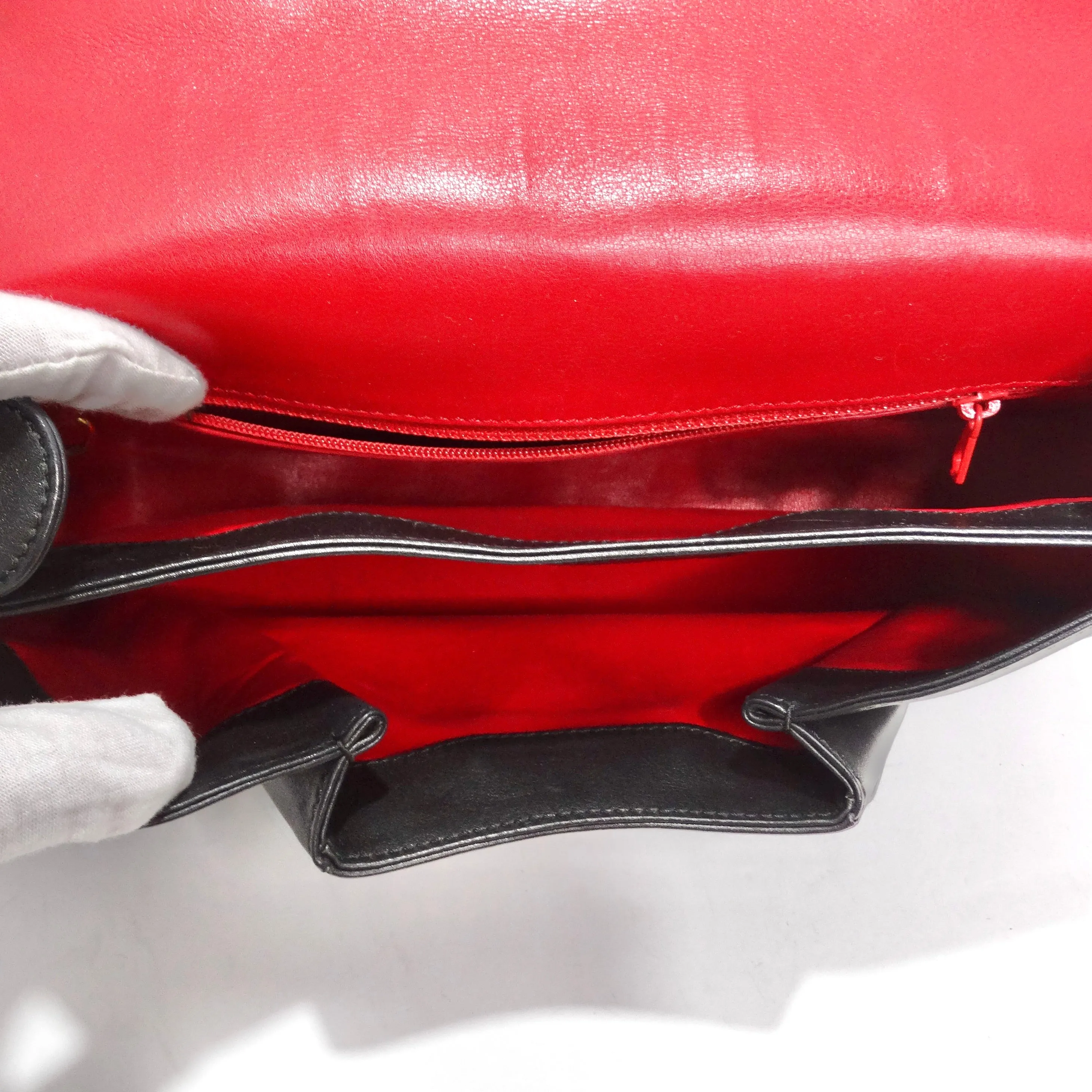 Cartier 1990s Black Leather Classic Panthere Shoulder Bag