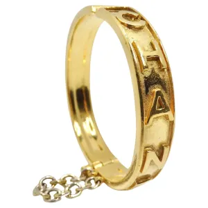 Chanel 1980s Gold Tone Logo Bangle