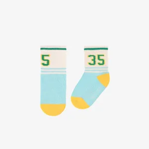 Chaussettes bleu et crème, bébé || Blue and cream socks, baby