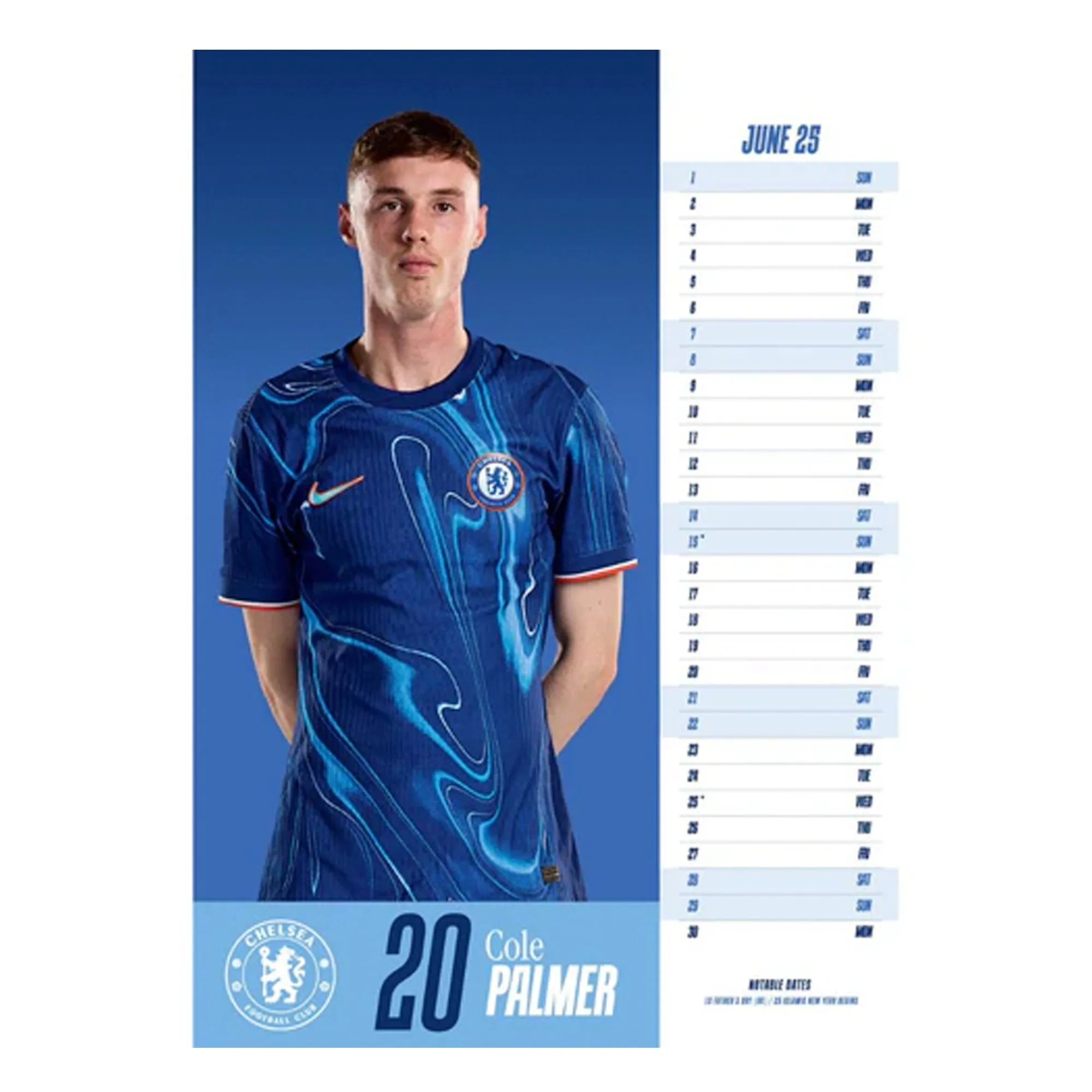 Chelsea 2025 A3 Calendar