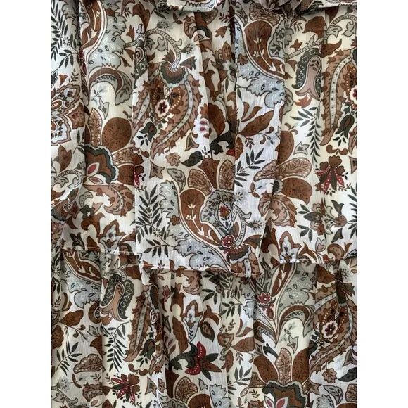 Chelsea &amp; Violet skirt Baroque paisley print A-Line Tiered Ruffled skirt size XS