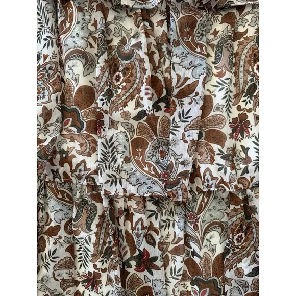 Chelsea &amp; Violet skirt Baroque paisley print A-Line Tiered Ruffled skirt size XS