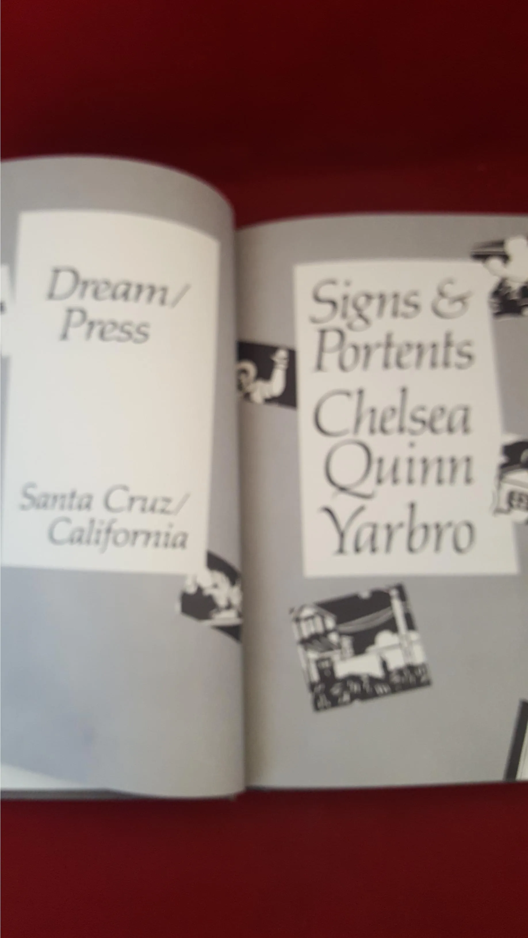 Chelsea Quinn Yarbro -Signs & Portents, Dream, Prevue Edition, 1984, 1st Edition, 200 Copies