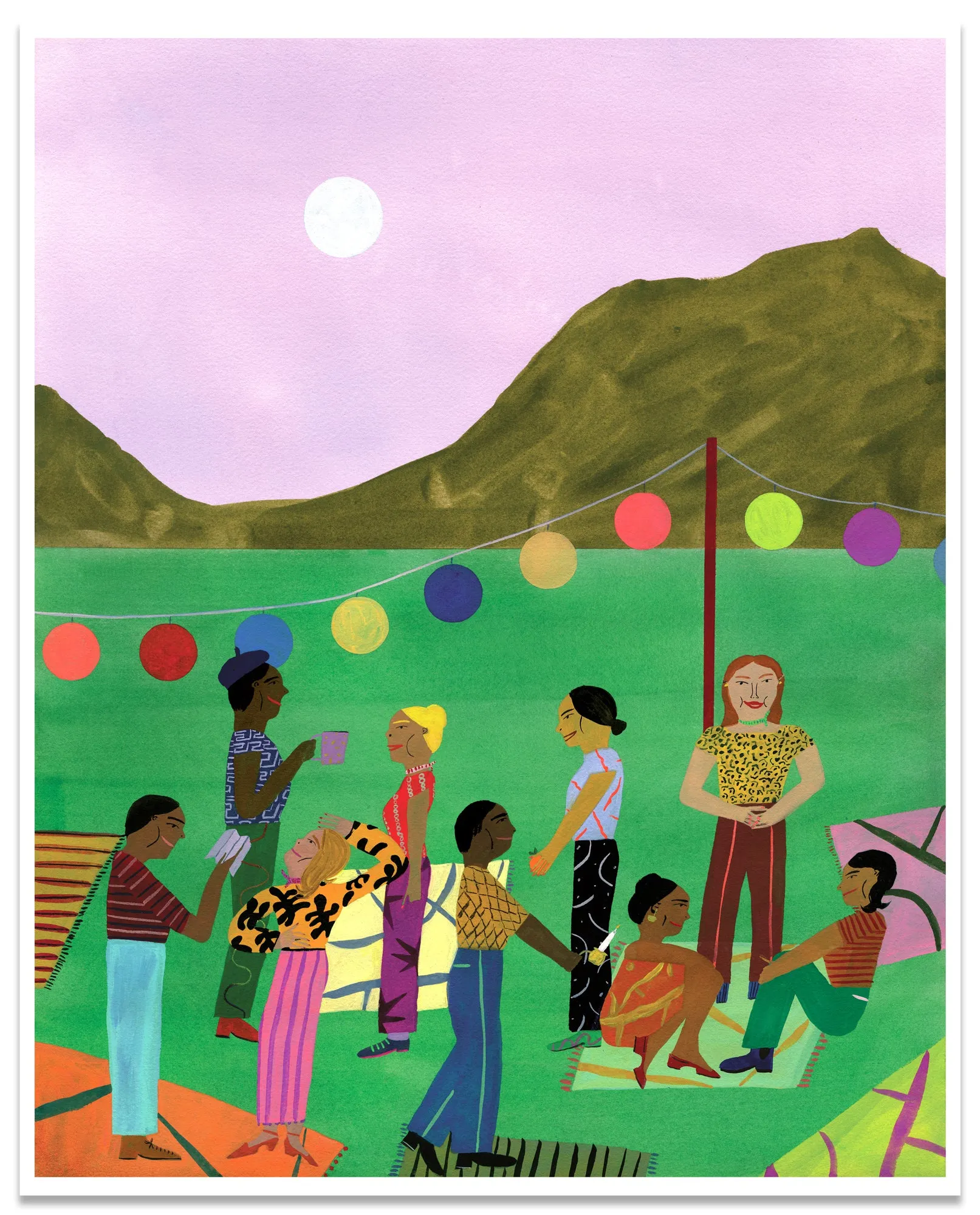 Chelsea Wong - "Relaxing with my friends at dusk" print