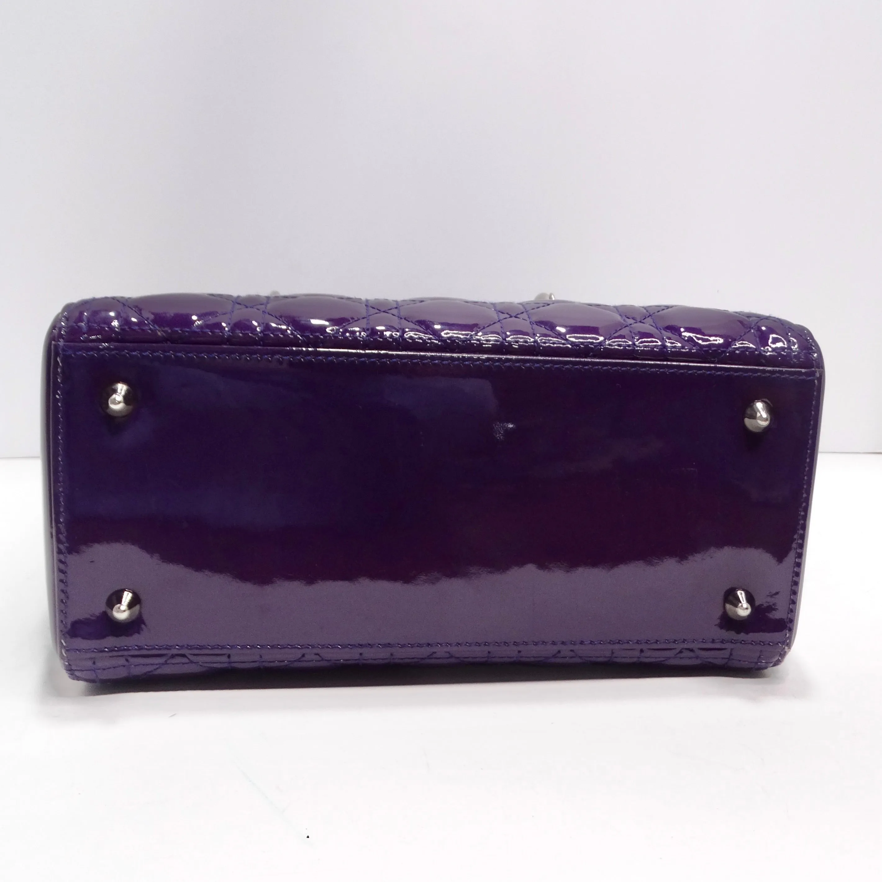 Christian Dior Patent Cannage Gradient Medium Lady Dior Purple Blue