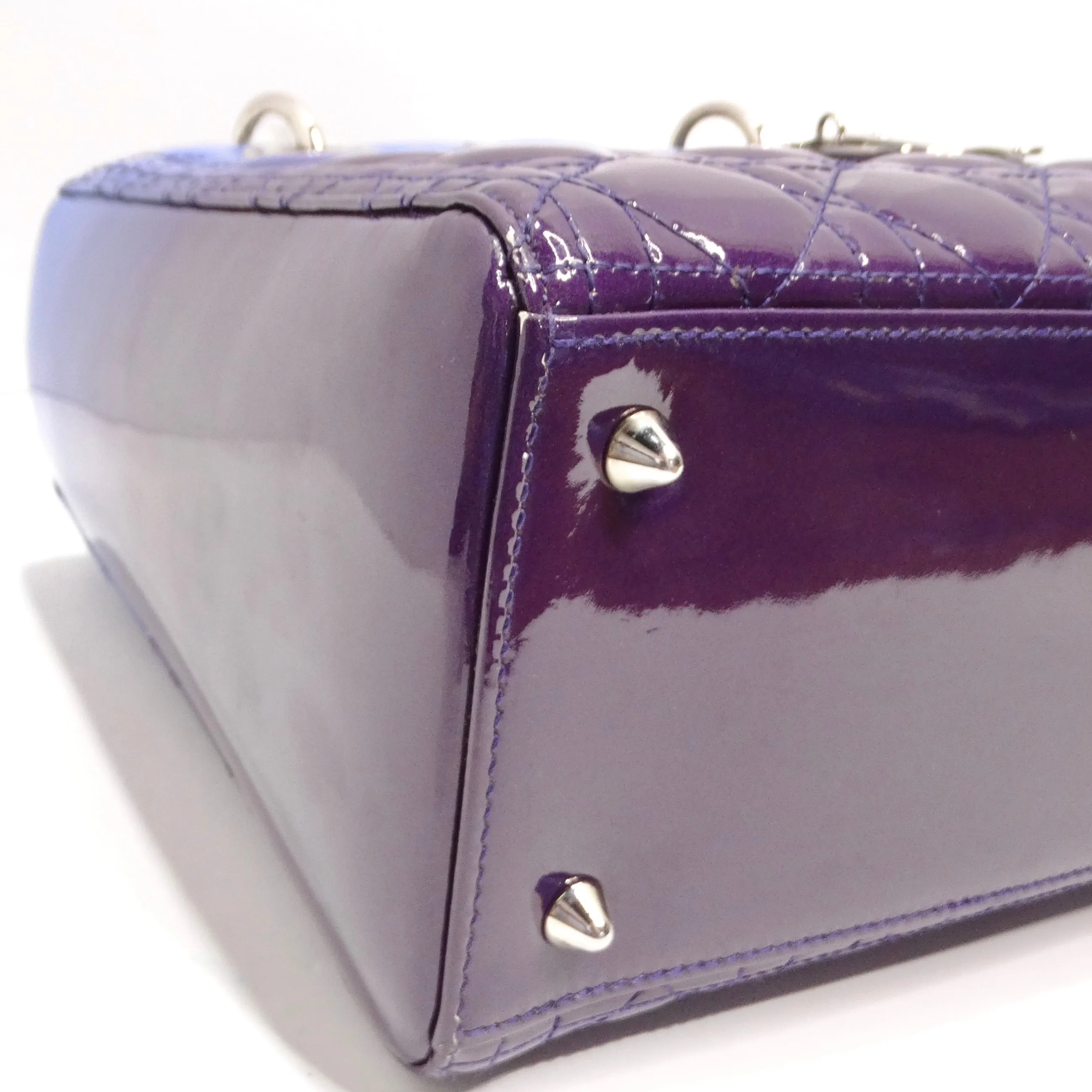 Christian Dior Patent Cannage Gradient Medium Lady Dior Purple Blue