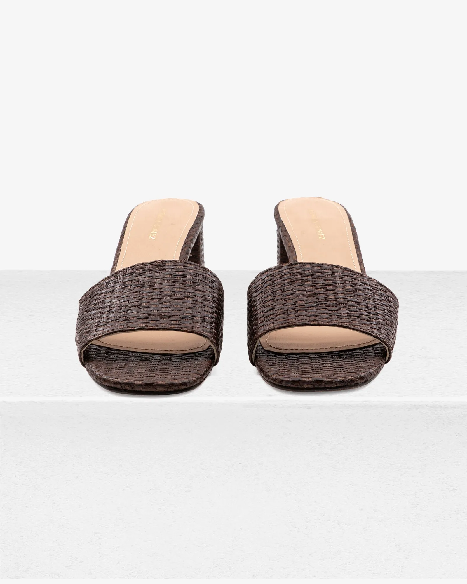 Claudia Brown Raffia Mule